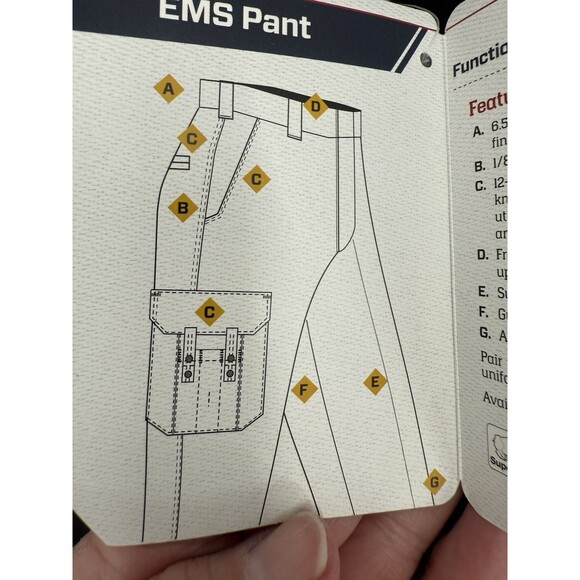NEW TAGS Black EMS Flying Cross Pants Men's 32 Regular Ripstop Uniform Unhemmed - Picture 4 of 16